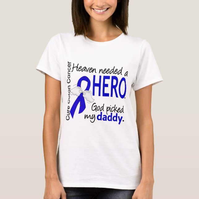 Camiseta El cielo necesitó a un papá del cáncer de colon (Anverso)