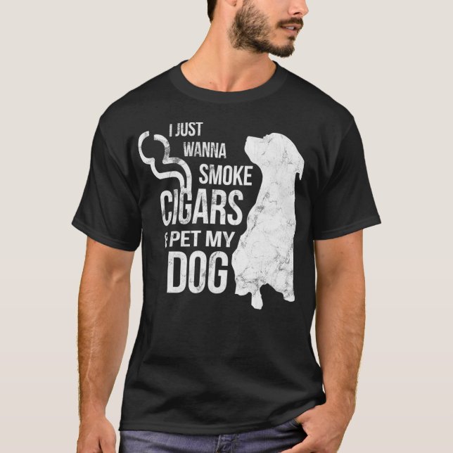 Camiseta El cigarro y el perro adoran los cigarrillos para  (Anverso)