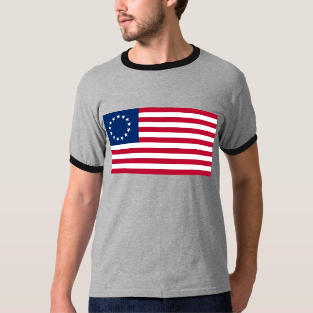 Camiseta El círculo de las estrellas, la bandera estadounid (Anverso)