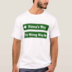 Camiseta El clan de la manera de Hanna, Rótulo de la calle