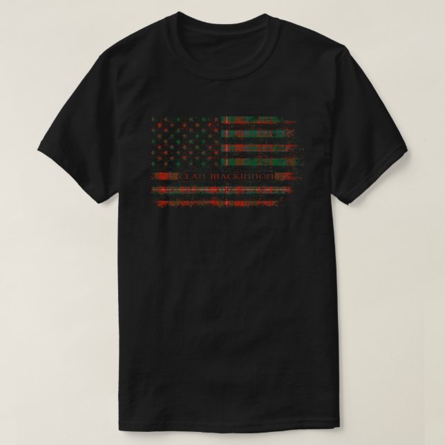 Camiseta El clan Mackinnon escocés tartan la bandera estado (Diseño del anverso)