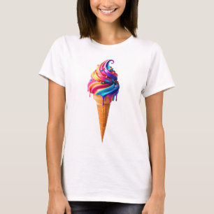 Camiseta El clásico cono de helado vibrante de SlipperyJoe 