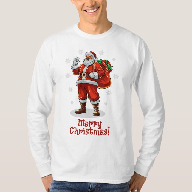 Camiseta El clásico Santa Claus trae regalos de Navidad (Anverso)