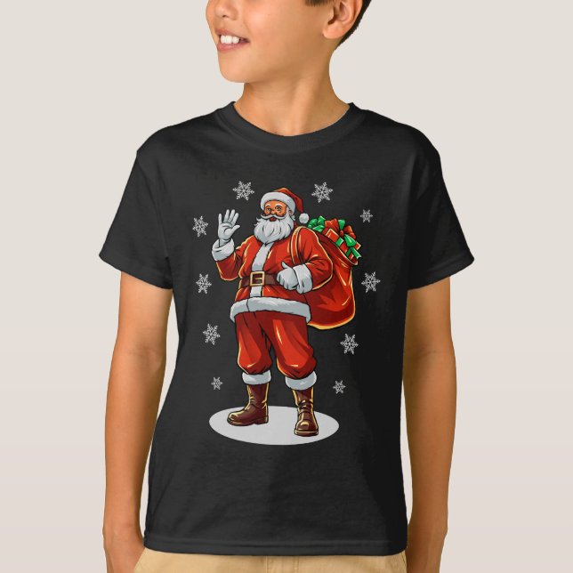 Camiseta El clásico Santa Claus trae regalos de Navidad (Anverso)