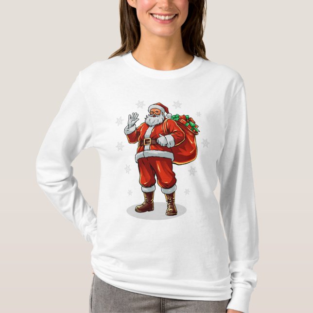 Camiseta El clásico Santa Claus trae regalos de Navidad (Anverso)