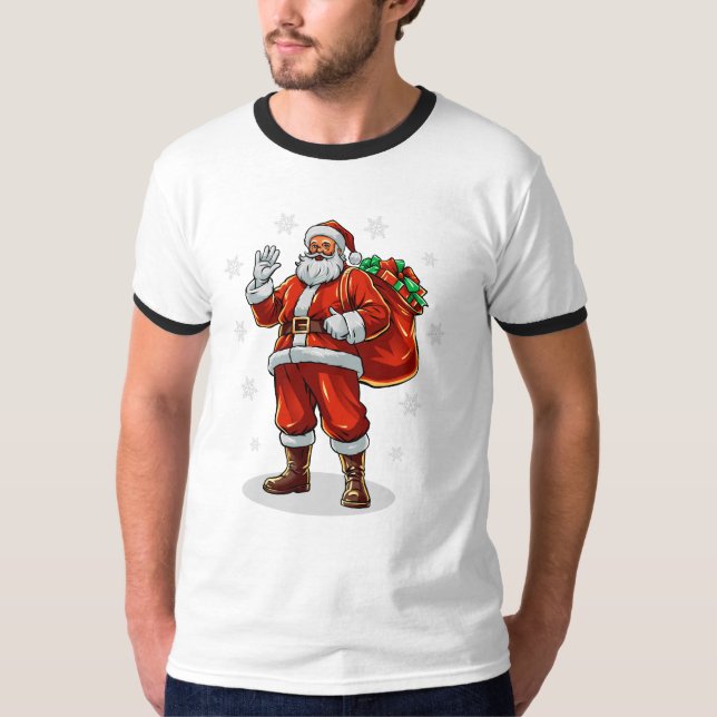 Camiseta El clásico Santa Claus trae regalos de Navidad (Anverso)