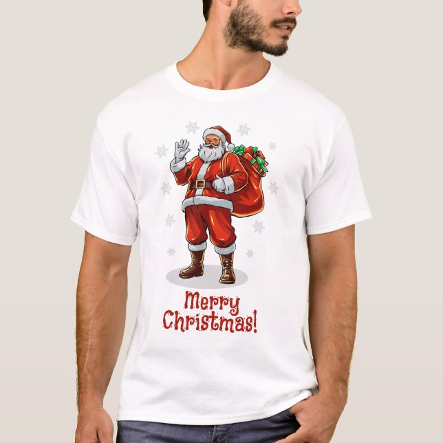 Camiseta El clásico Santa Claus trae regalos de Navidad (Anverso)