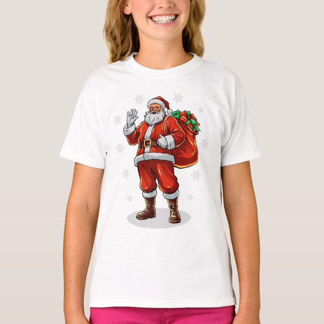 Camiseta El clásico Santa Claus trae regalos de Navidad (Anverso)