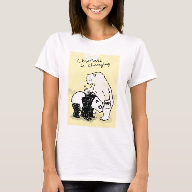 Camiseta El clima del calentamiento del planeta está (Anverso)
