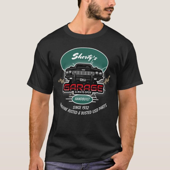 Camiseta El coche de Shorty o con cualquier nombre de garaj (Anverso)