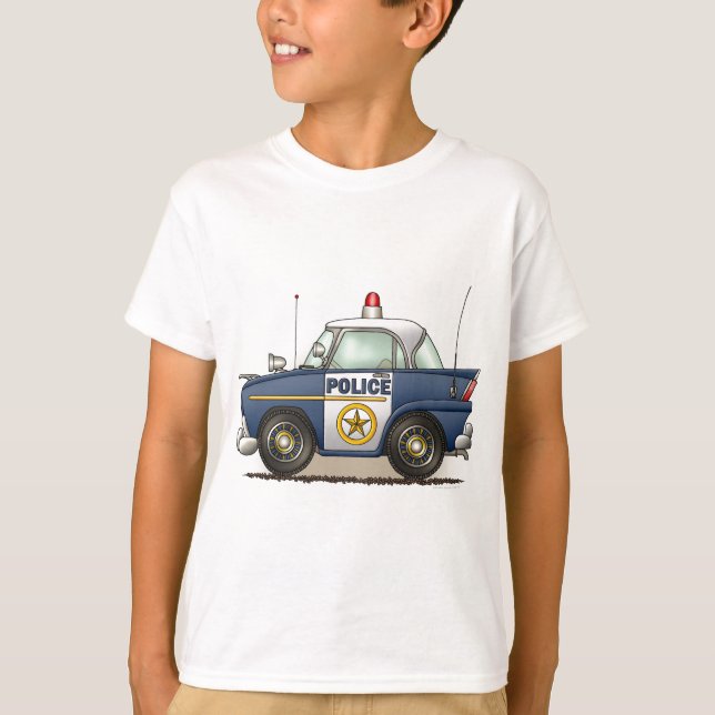 Camiseta El coche del poli de Crusier de la policía del (Anverso)