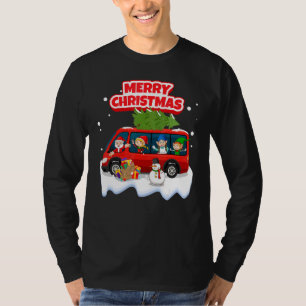 Camiseta El Coche Rojo De Santa Claus Con Navidades De Los 