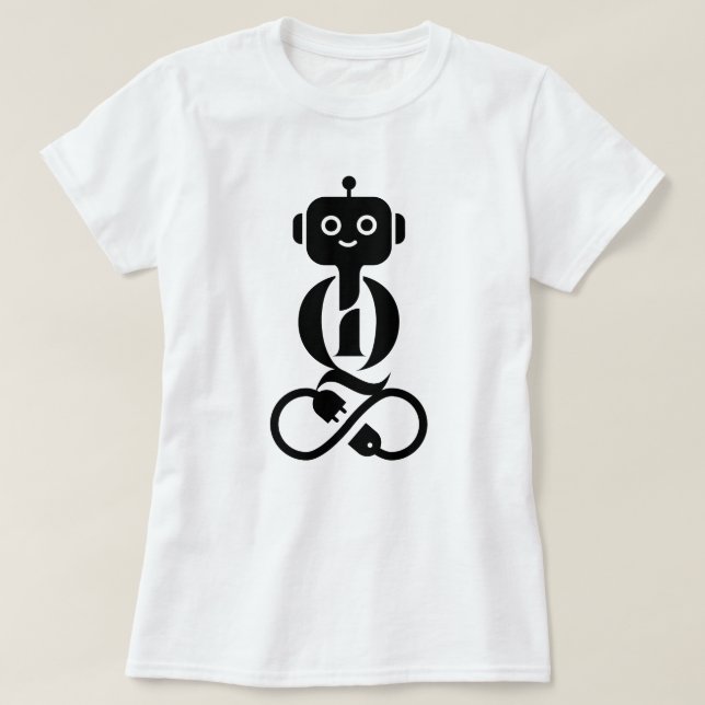 Camiseta El cociente de inteligencia robótica (CI) es infin (Diseño del anverso)