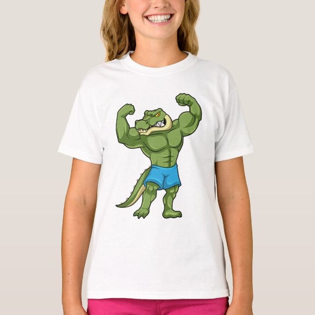 Camiseta El cocodrilo como la construcción de cuerpos extre (Anverso)