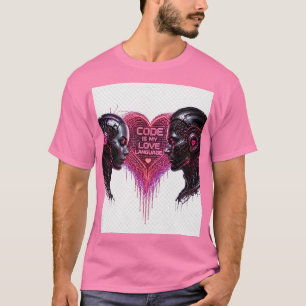 Camiseta El código es mi lenguaje del amor Romance Ciberpun