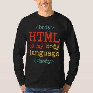 Camiseta El código HTML del equipo del programador es mi le