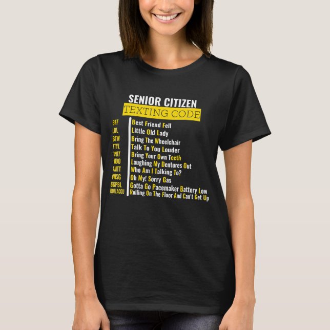 Camiseta El código textual de los adultos mayores es gracio (Anverso)