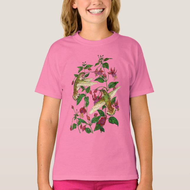 Camiseta El colibrí de Allan con Fuschia (Anverso)
