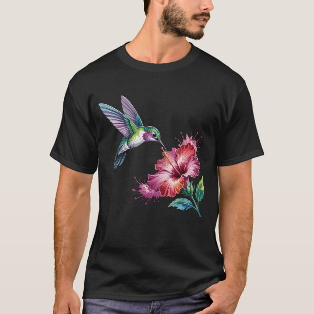 Camiseta El Colibrí Siendo El Néctar De La Flor (Anverso)