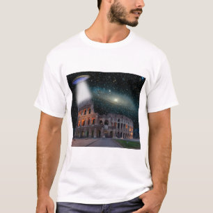 Camiseta El Coliseo Roma Italia reúne espacio y OVNI