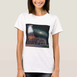 Camiseta El Coliseo Roma Italia reúne espacio y OVNI