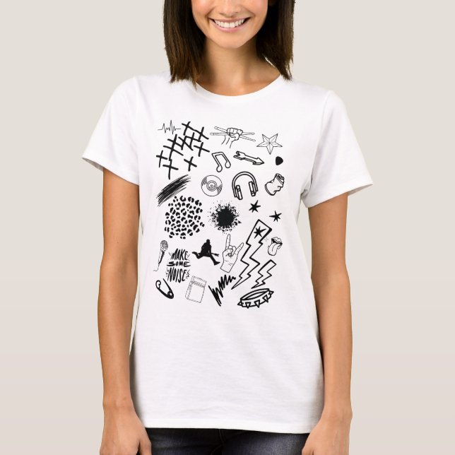Camiseta El collage de la música rock (Anverso)