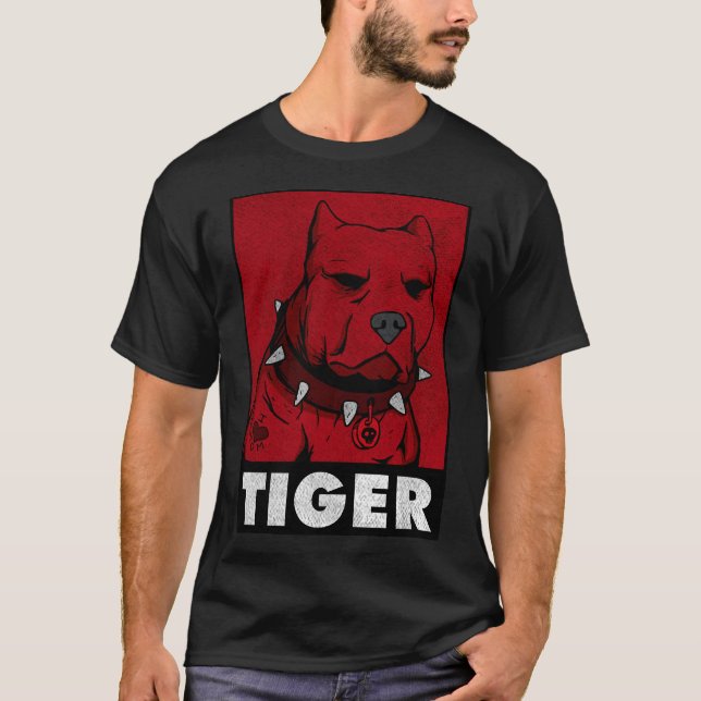 Camiseta El collar de Pitbull aumenta la gracia del tigre r (Anverso)