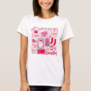Camiseta El color rosa y rojo perrito de la temporada de Na