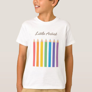Camiseta El colorante colorido del arco iris dibujó a lápiz