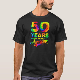 Camiseta El colorido 50 cumpleaños del tinte de los tilos d