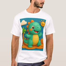 Camiseta El colorido diseño infantil de un dinosaurio bebé.