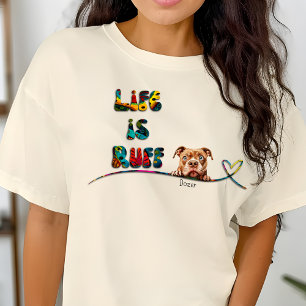 Camiseta El colorido nombre personalizado retro Pitbull de