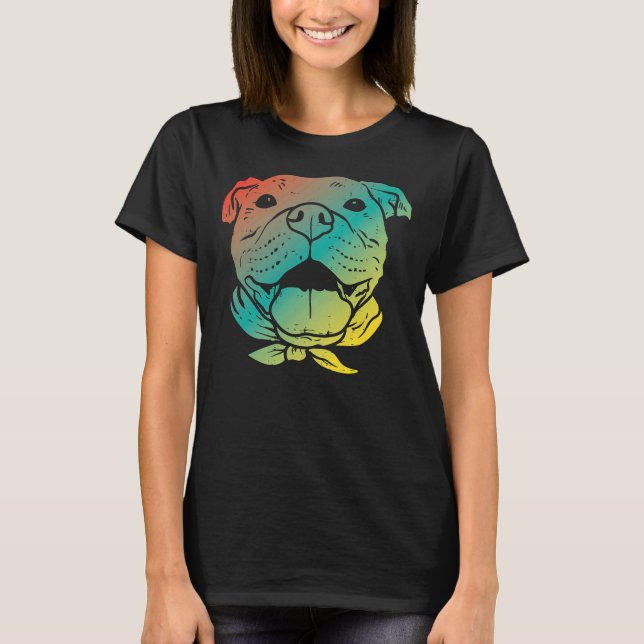 Camiseta El colorido Pitbull Face Pitties (Anverso)