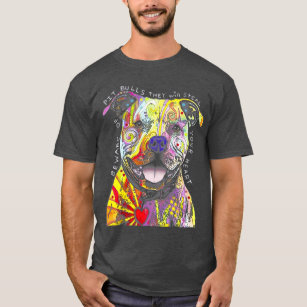 Camiseta El colorido Pitbull Terrier Perro Amante Papá