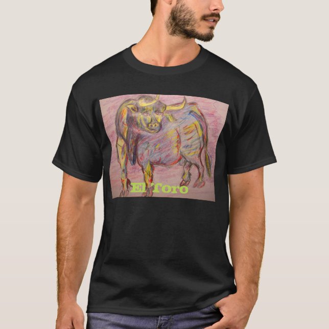 Camiseta EL colorido Toro del toro (Anverso)