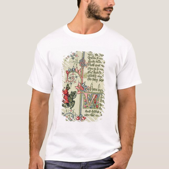Camiseta El comerciante, detalle del facsímil de (Anverso)