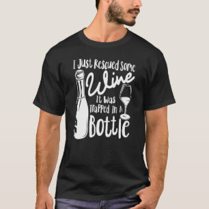 Camiseta El Cómico Retro De Vino Rescaté Vino Atrapado En U