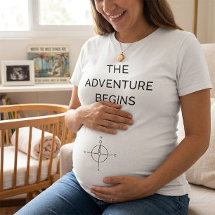 Camiseta El Comienzo de la Aventura Anuncio de Nuevo Bebé A