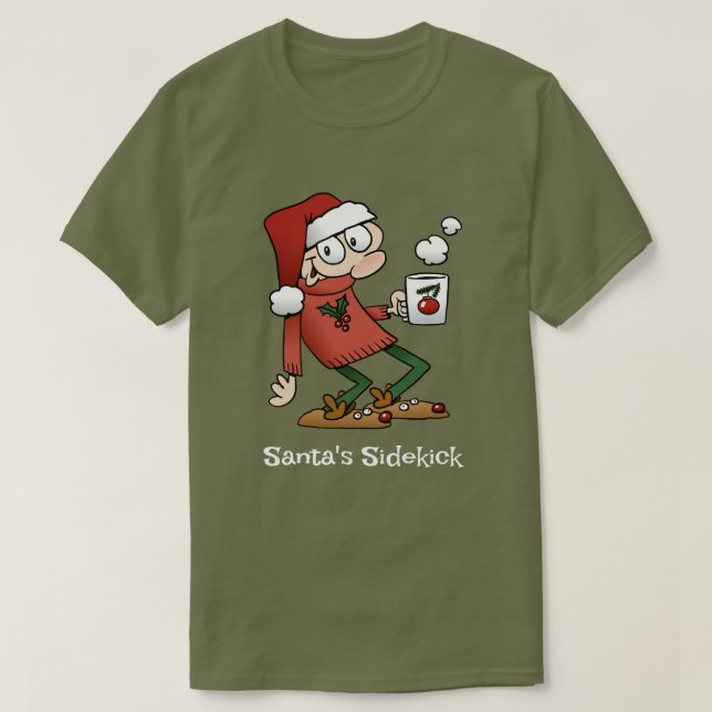 Camiseta El compañero de Papá Noel, amigo de Navidades grac (Diseño del anverso)