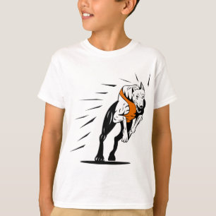 Camiseta el competir con de perro del galgo retro