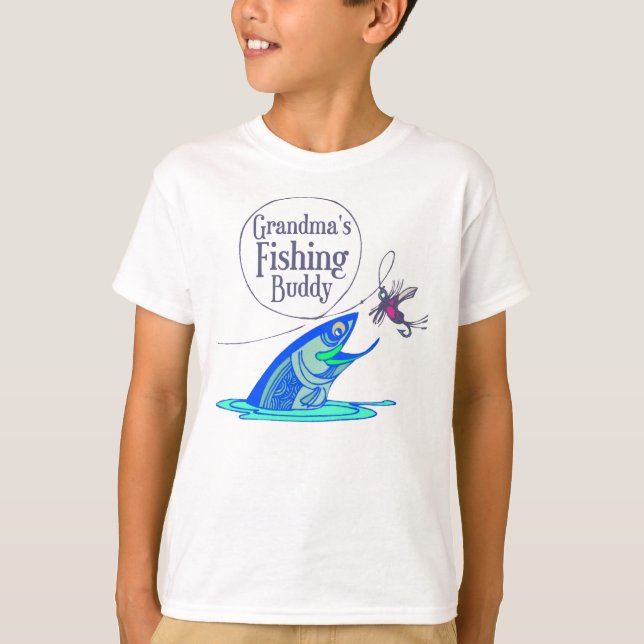 Camiseta El compinche de la pesca de la abuela embroma las (Anverso)