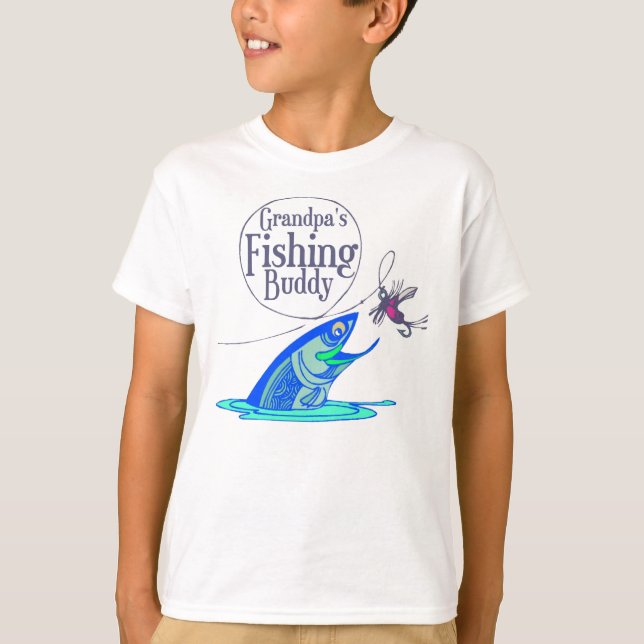Camiseta El compinche de la pesca del abuelo embroma las (Anverso)