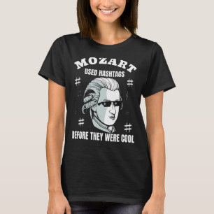 Camiseta El compositor Wolfgang Amadeus Mozart usó etiqueta