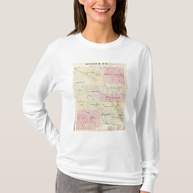 Camiseta El condado de Boone, Nebraska (Anverso)