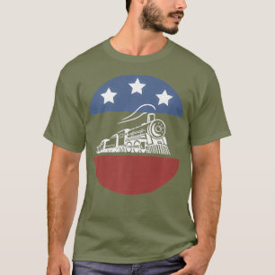 Camiseta El conductor del tren de la bandera estadounidense