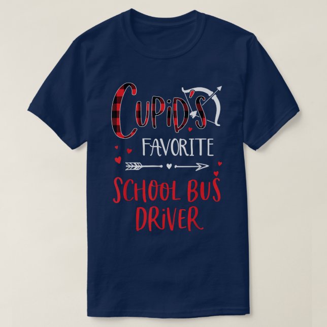 Camiseta El conductor favorito de autobús escolar de Cupido (Diseño del anverso)