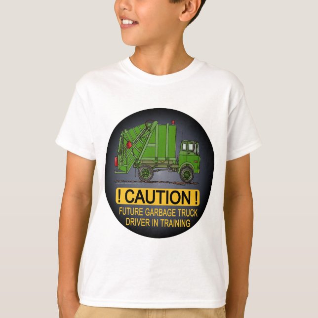 Camiseta El conductor futuro del verde del camión de basura (Anverso)