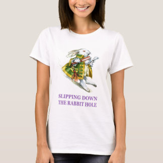 Camiseta El Conejo Blanco se desliza por el agujero de cone
