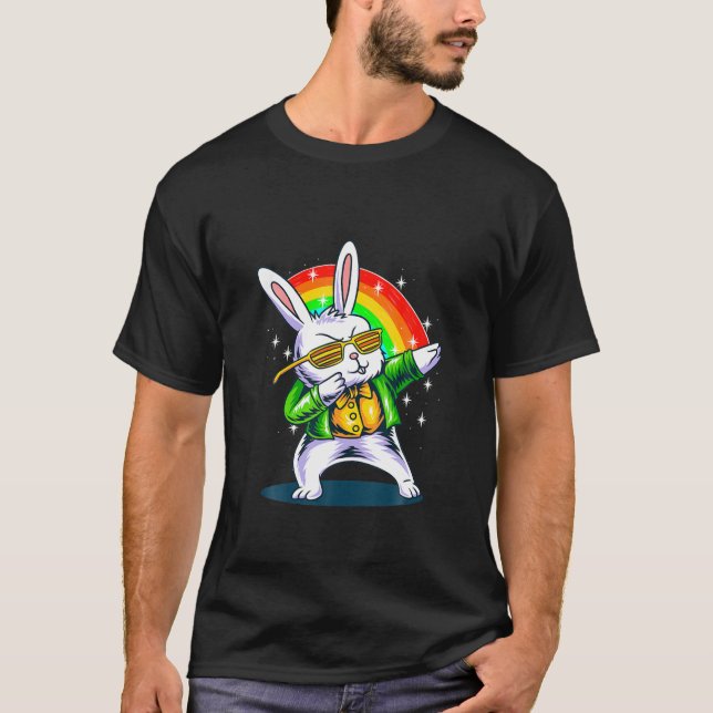 Camiseta El conejo de Pascua Dabbing Irish Happy ST Patrick (Anverso)