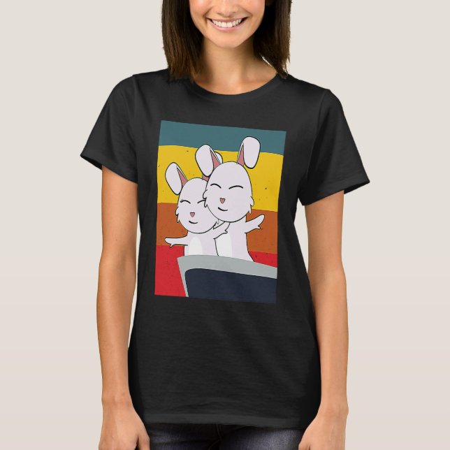 Camiseta El conejo lindo en la pose del amor (Anverso)